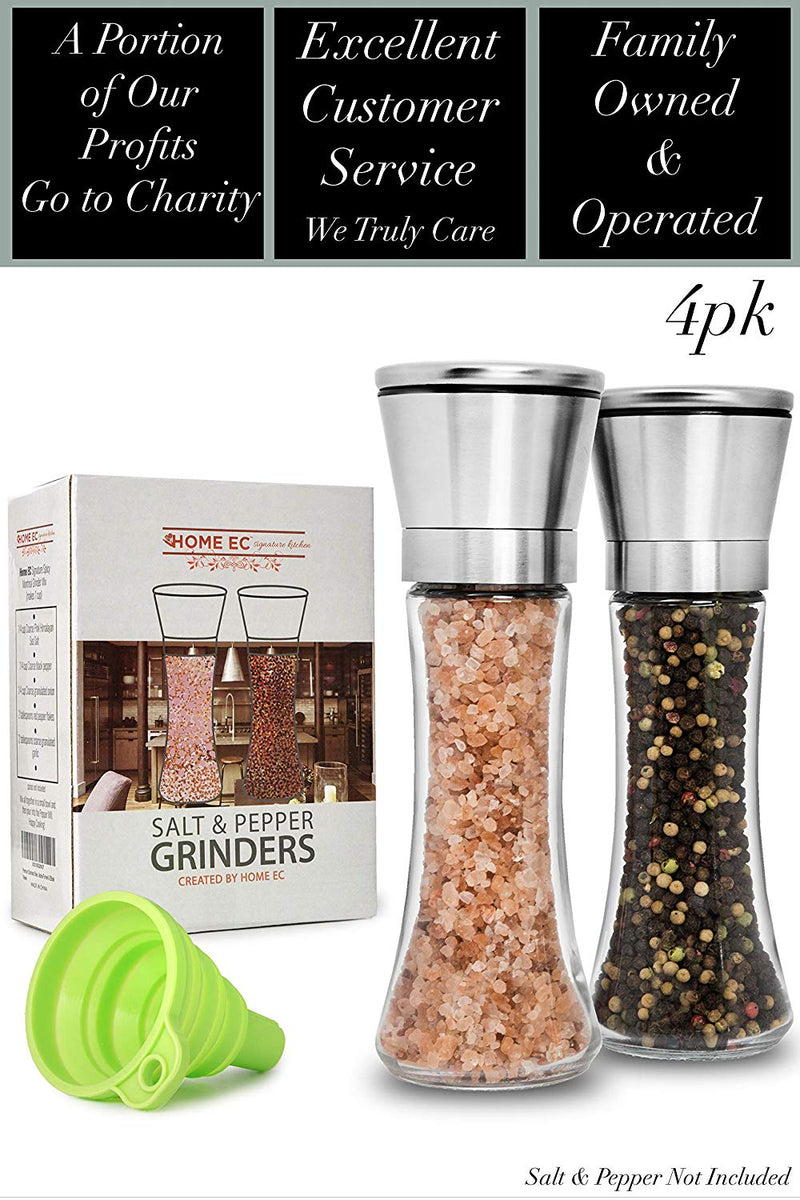 Premium Sea Salt And Pepper Grinder Set, Small Portable Ceramic Salt &  Pepper Shakers 