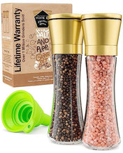 Load image into Gallery viewer, Home EC Salt and Pepper Grinder Set 2pk-Tall Gold Top - Home EC