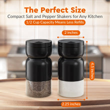 Load image into Gallery viewer, Home EC Salt and Pepper Shaker Set of 2 with Adjustable Pour Settings (black) - Home EC
