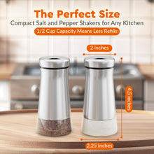 Load image into Gallery viewer, Home EC Salt and Pepper Shaker Set of 2 with Adjustable Pour Settings - Home EC