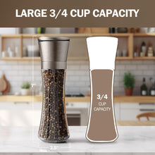 Load image into Gallery viewer, Home EC Salt and Pepper Grinder Set 2pk-Tall Gunmetal Top - Home EC