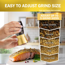 Load image into Gallery viewer, Home EC Salt and Pepper Grinder Set 2pk-Short - Gold - Home EC