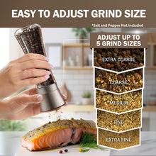 Load image into Gallery viewer, Home EC Salt and Pepper Grinder Set 2pk-Tall Gunmetal Top - Home EC
