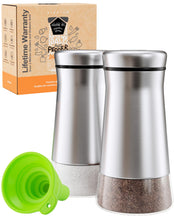 Load image into Gallery viewer, Home EC Salt and Pepper Shaker Set of 2 with Adjustable Pour Settings - Home EC