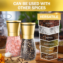 Load image into Gallery viewer, Home EC Salt and Pepper Grinder Set 2pk-Short - Gold - Home EC