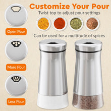 Load image into Gallery viewer, Home EC Salt and Pepper Shaker Set of 2 with Adjustable Pour Settings - Home EC