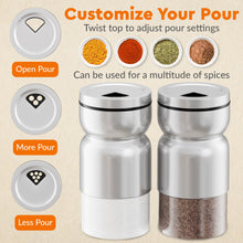 Load image into Gallery viewer, Home EC Salt and Pepper Shaker Set of 2 with Adjustable Pour Settings - Home EC