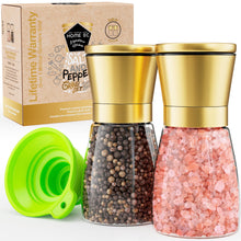 Load image into Gallery viewer, Home EC Salt and Pepper Grinder Set 2pk-Short - Gold - Home EC