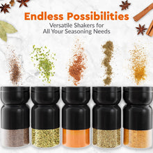 Load image into Gallery viewer, Home EC Salt and Pepper Shaker Set of 2 with Adjustable Pour Settings (black) - Home EC