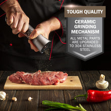 Load image into Gallery viewer, Home EC Salt and Pepper Grinder Set 2pk-Tall Gunmetal Top - Home EC