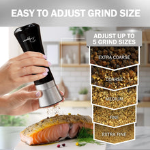 Load image into Gallery viewer, Home EC Salt and Pepper Grinder Set 2pk-Tall - Black &amp; White - Home EC