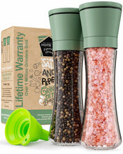 Load image into Gallery viewer, Home EC Salt and Pepper Grinder Set 2pk-Tall - Green - Home EC