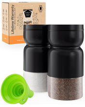 Load image into Gallery viewer, Home EC Salt and Pepper Shaker Set of 2 with Adjustable Pour Settings (black) - Home EC