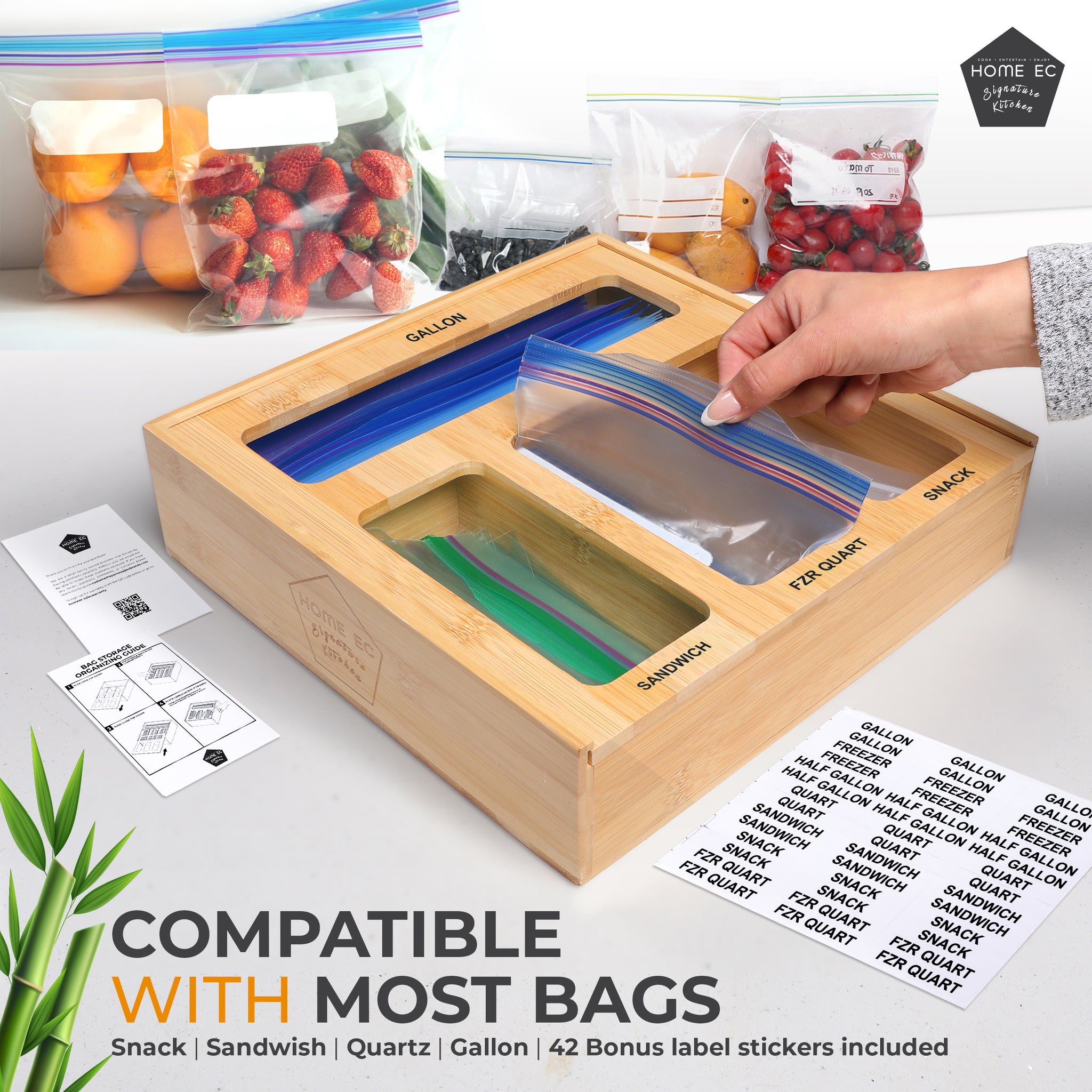 Ziplock Bag Organizer, Pantry Storage Bag Organizer For Kitchen