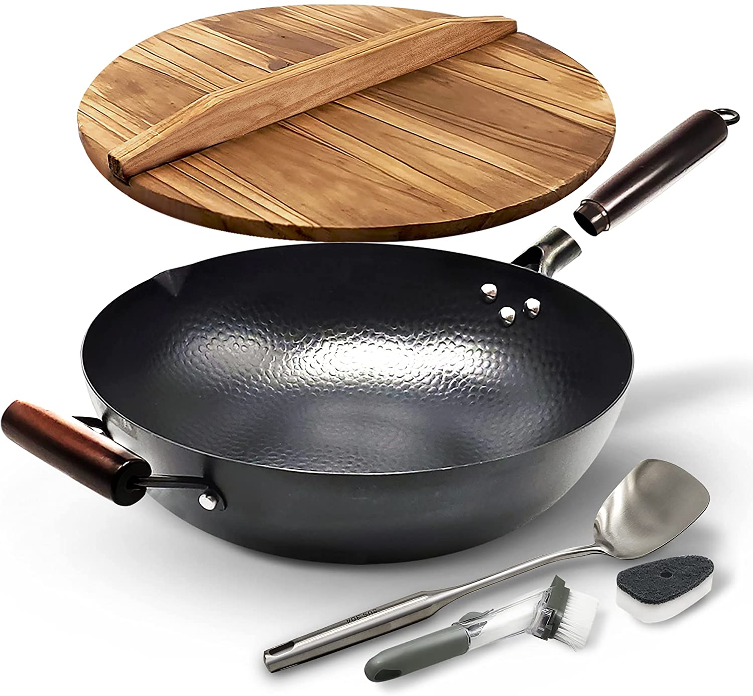 Home EC Carbon Steel Wok pan for Electric, Induction and Gas