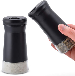 Home EC Salt and Pepper Shaker Set of 2 with Adjustable Pour Settings (black) - Home EC
