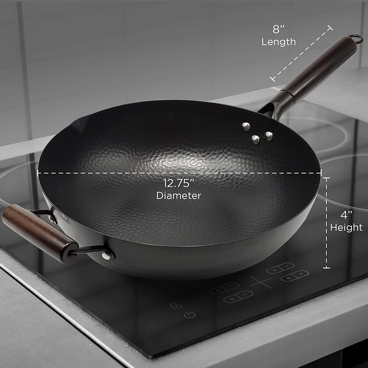 Home EC Carbon Steel Wok pan for Electric, Induction and Gas
