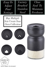 Load image into Gallery viewer, Home EC Salt and Pepper Shaker Set of 2 with Adjustable Pour Settings (black) - Home EC