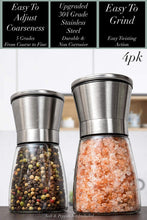 Load image into Gallery viewer, Home EC Salt and Pepper Grinder Set 4pk - Short - Home EC